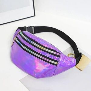 New Holographic Double Zipper Waist Bag Funky